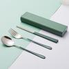 Tableware Set Rust-proof Smooth Surface Stainless Steel Spoon Fork Chopsticks Portable Cutlery Set with Box Kitchen Accessories