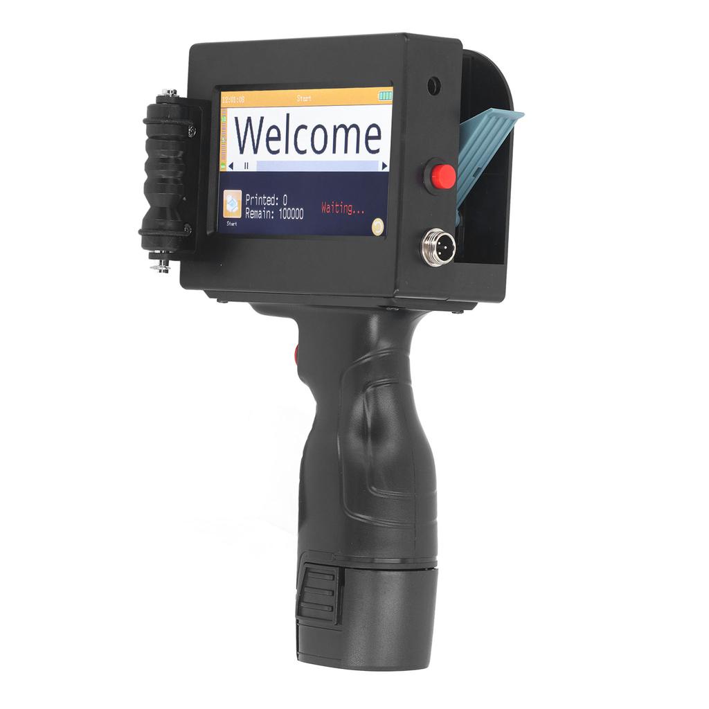 Handheld Inkjet Printer 4.3 Inch Touch Screen 12.7mm Portable Coding Machine for Label Barcode KD480 100‑240V US Plug
