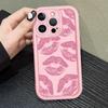 Süße Rosa Lippenabdruck Silikon Weiche Handyhülle Für iPhone 11 12 13 14 15 16 16e 17 Pro Max XS XR X 16 Plus Stoßfeste Süßigkeiten Hülle