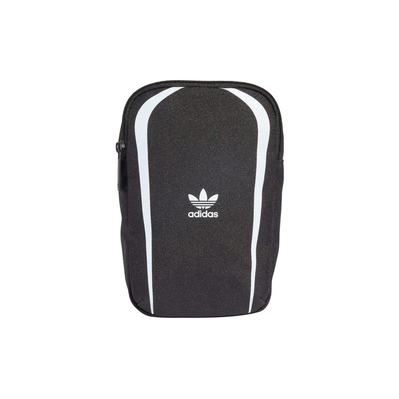 Adidas Originals Logo Zip Recycled Fabric Storage Bag Small Unisex Bags Black IT3263