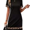 2025 Summer Leopard Print Women's Plus Size Short Sleeve Dress