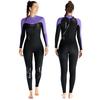3mm Full Body Wetsuit Women Diving Surfing Snorkeling Winter Swimming Thermal Neoprene Suit Black Purple