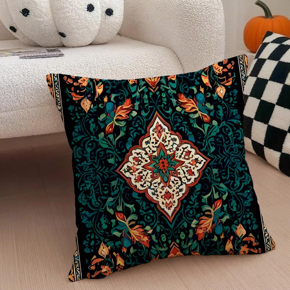 Exotic Gorgeous Exquisite Persian Art Cushion Cover Throw Pillow Cover Hidden Button Durable Polyester Chair Cushion