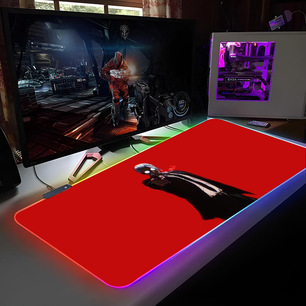 T-Taro S-Sakamoto-S Mouse Pad RGB Backlit Mouse Pad Laptop Mouse Pad Laptop Gamer Computer Desk Gaming Accessories