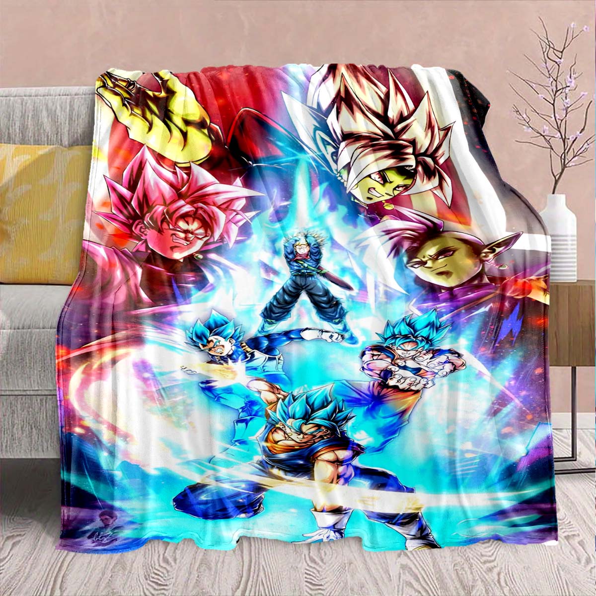 

Dragon Ball Anime Flannel Blanket - Soft Warm Perfect for Sofa, Bedding Camping Travel Office Home Decor 75x90cm
