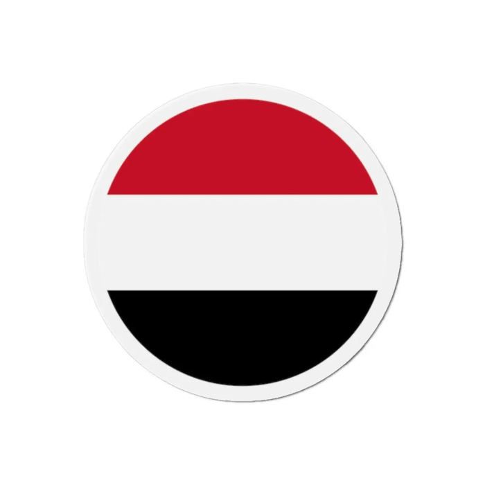 Aimant Rond - Multicolore - Drapeau Yémen - 9 Cm - 50 Pièces - Résine Synthétique