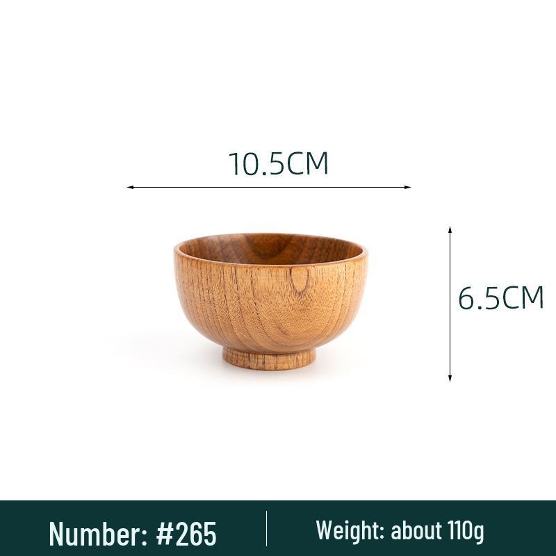 Japanese Sour Jujube Wood Ramen Bowl - Anti-scalding Instant Noodle and Rice Bowl for Kids, Wooden Tableware for Soup, Household Bowls and Plates