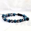 Obsidian Tigerauge & Schwarzer Achat Lavastein Armband