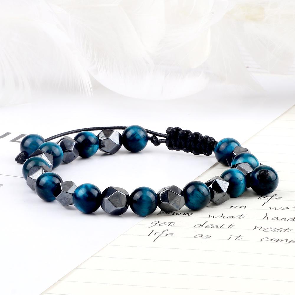 Obsidian Tigerauge & Schwarzer Achat Lavastein Armband