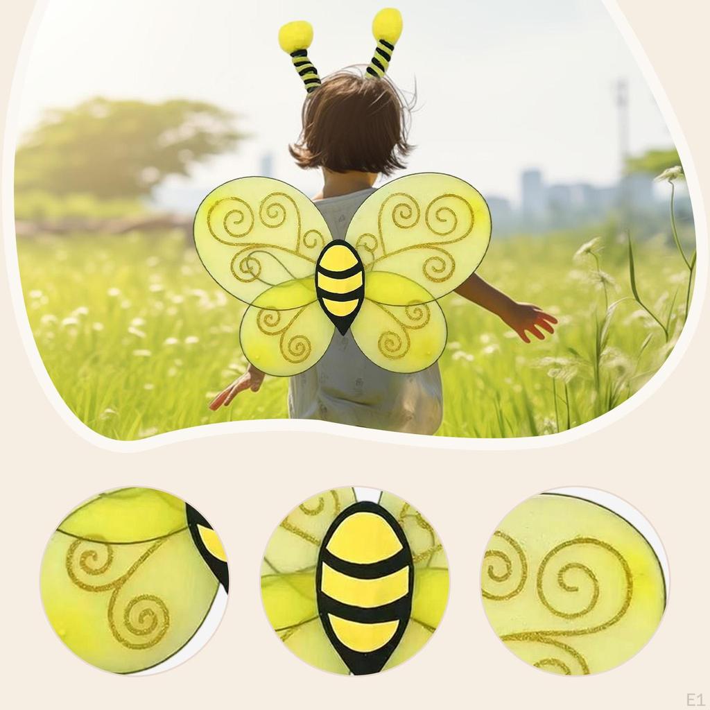Kids Bee Costume Set Wings Headband Cute Accessories for Stage Show