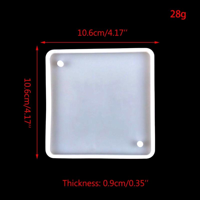 Square Keychain Silicone Mold Pendant Molds for Resin Casting Molds with Hole for Home Pendant with Hanging Hole