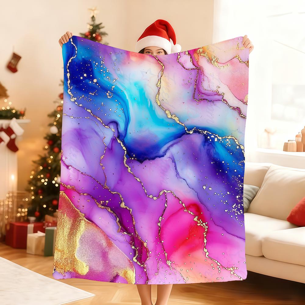Colorful Ink Wash Blanket Soft Throw Blanket for Home Bedroom Bed Sofa Picnic Travel Office Rest Cover Blanket Gift