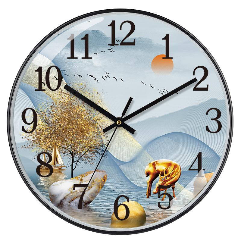 12 Inch 30cm Living Room Deer Head Fashionable Modern Minimalist Art Decoration Creative Quartz Clock Wall Clock