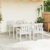 VidaXL Garden Chairs Set of 4 White Slatted Design HDPE Comfortable Garden Furniture with Armrests Ideal 3335795