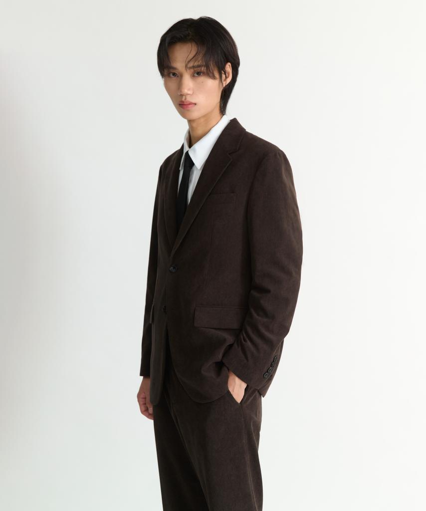 Nonblank Corduroy Semi-Overfit Blazer_Dark Brown