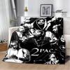 2PAC Hip -hop Singer Fashion Printed Blanket Warm Bed Blanket Soft and Comfortable Blanket Home Travel Blanket Birthday Gift