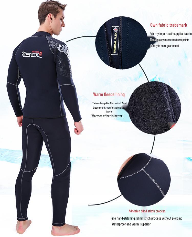 SLINX 5mm Fleece-Lined Warm Wetsuit Jacket for Surfing & Diving