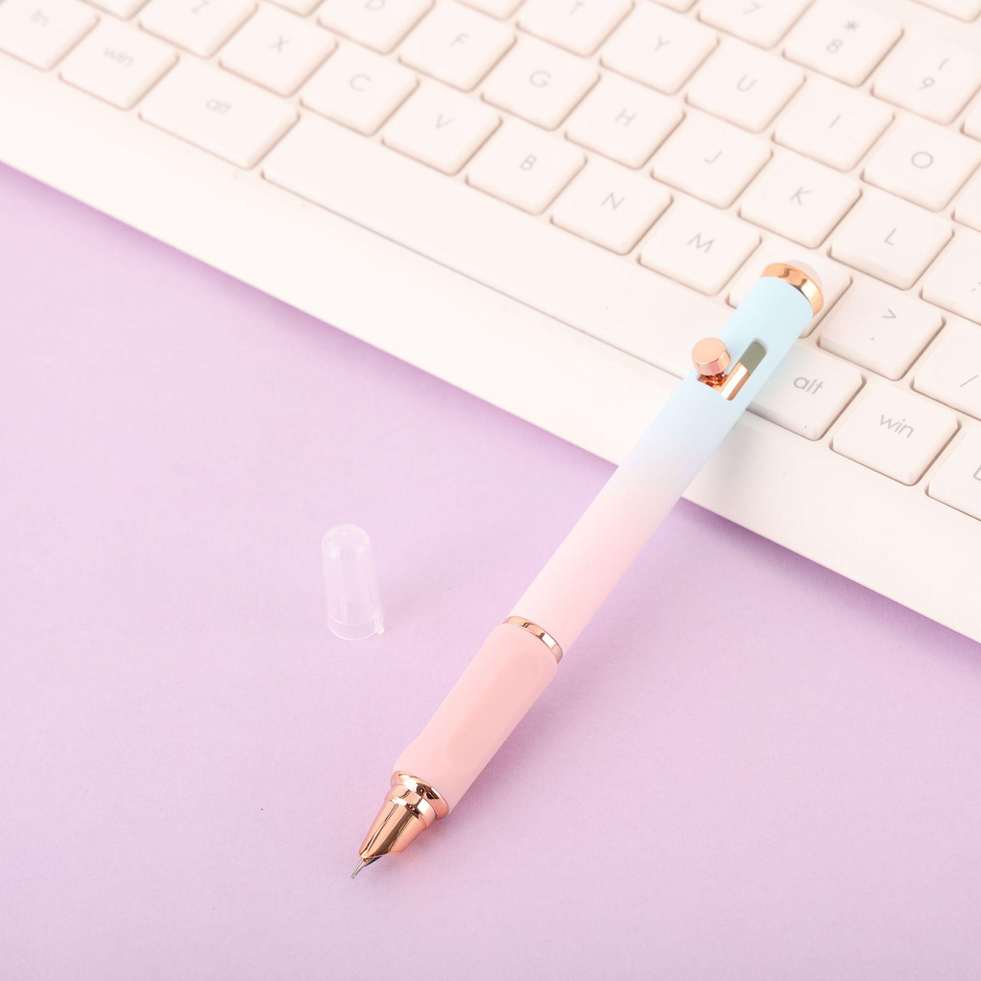 Высококачественная выдвижная ручка для начинающих каллиграфов с кнопкой, сменным мешочком для чернил, коррекцией осанки для учеников третьего класса 0.38mm