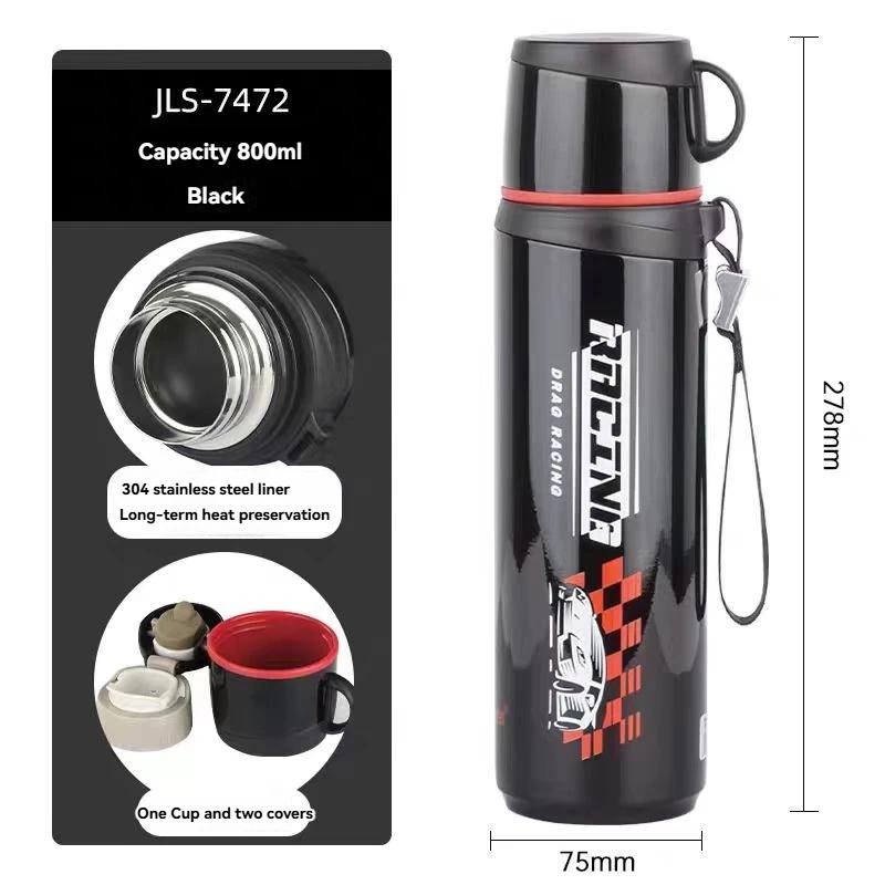 

Термос из нержавеющей стали с большой емкостью, бутылка для воды на открытом воздухе с веревочным стаканом, термос, термобутылка 680/800 мл As Picture