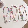 Cute Candy Rainbow Beaded Chain Crossbody Mobile Phone Lanyard Lovely Acrylic Decorative Strap for Bag Accessory