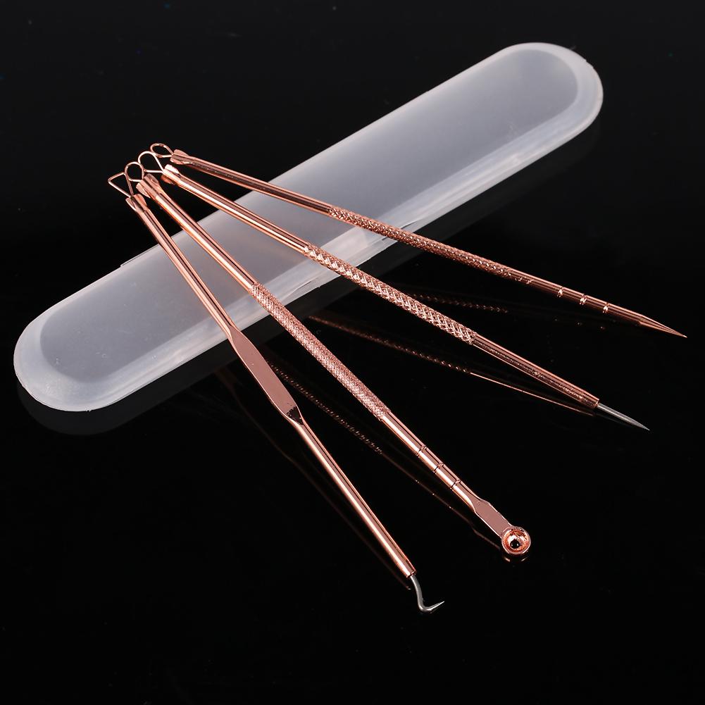 4PCS/Set Stainless Steel Blackhead Acne Blemish Pimple Removal Needle Kit Tool