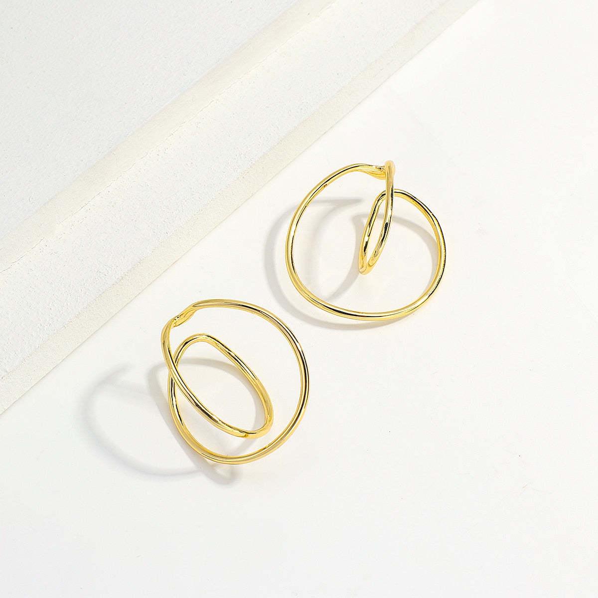 

Минималистичные серьги-кольца Мёбиуса для женщин — непроколотые, летний европейский и американский дизайн