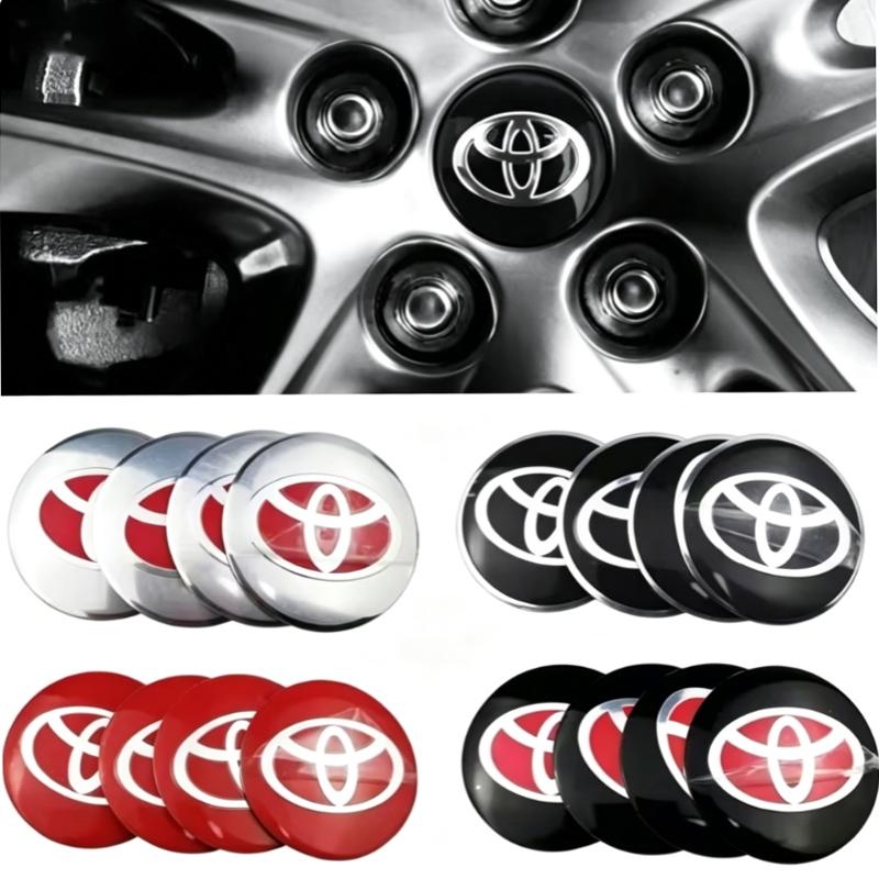 4Pcs 56mm Wheel Sticker For Toyota Hilux Aygo Yaris Ractis Corolla Camry CHR Auris Emblem Badge 4Pcs DIY Auto Rim Hub Cap Decal