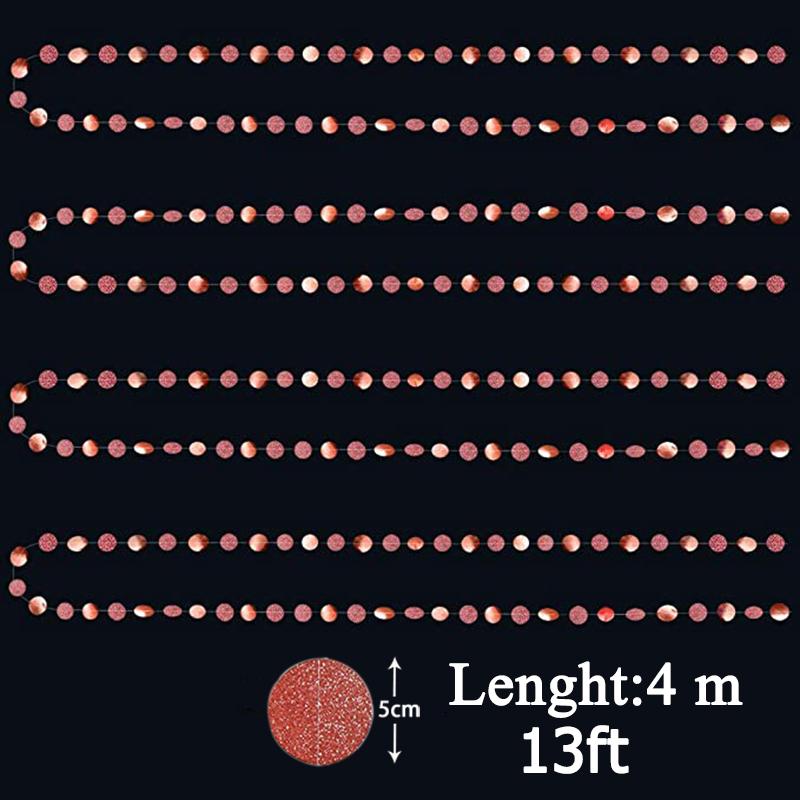 4m 13ft Třpytivý papír Banner Happy Birthday Party Dekorace První 1. Děti Chlapec Dívka Dospělý Rose Gold Garland Svatba Miminko