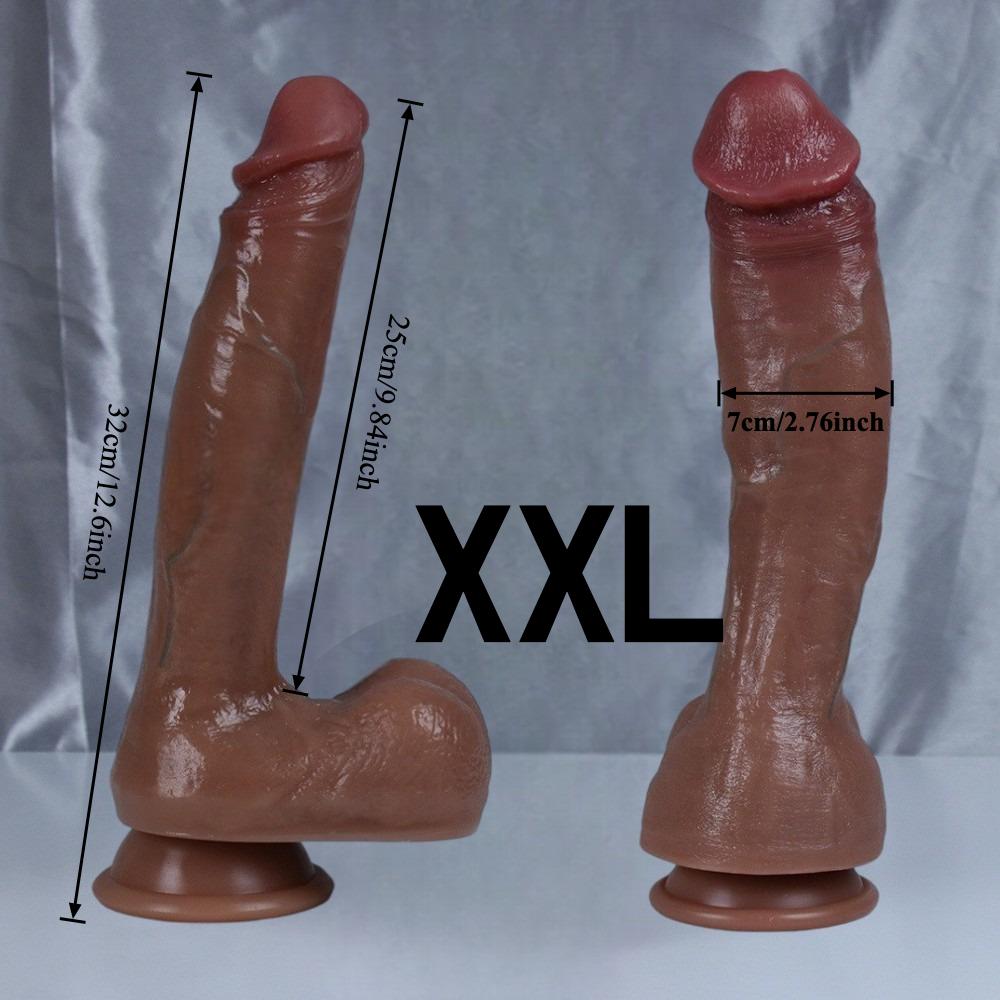 Realistic Liquid Silicone Dildo, Soft Skin Feel Penis Toy, 5 Sizes Available, Flexible Adult Toy for Beginners & Couples, Non-Electric Battery Free