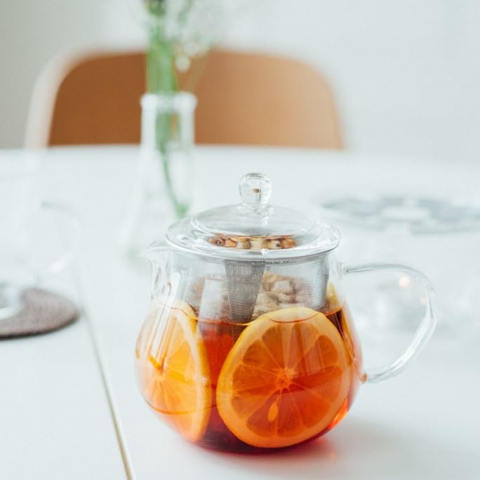Hario Leaf 700ml Teapot, Clear, Capacity, Heat-Resistant Glass, Gift, Present, CHC-70T