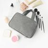 Solid Color Makeup Bags Large Capacity Wash Pouch Casual Hanging Cosmetic Bags  Bathroom