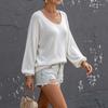 Women's Crew Neck Knitwear, Solid Color
