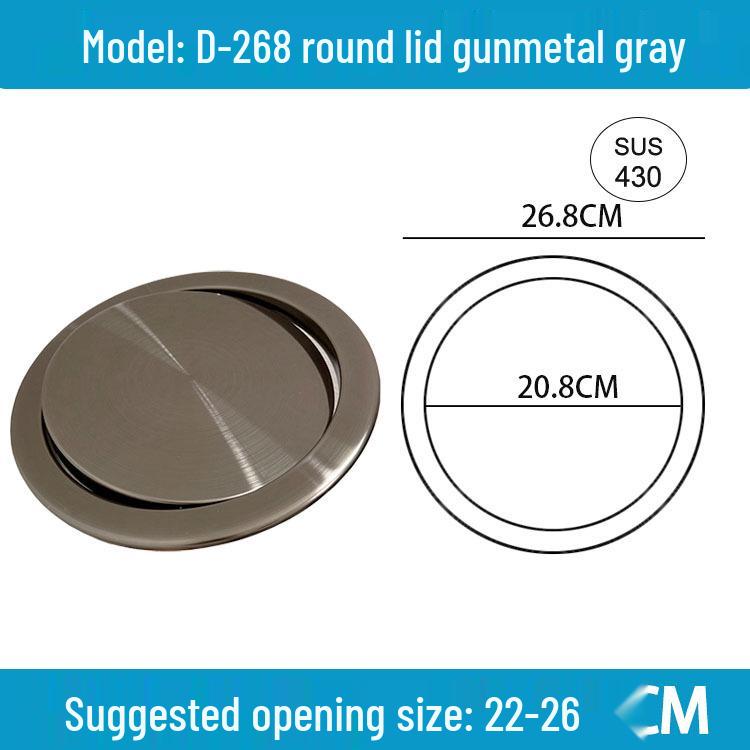 Runder versenkbarer Mülleimer mit Schwingdeckel für die Arbeitsplatte