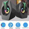 USB Powered Speaker with RGB Lights Volume Control Portable Wired Subwoofer Speaker for Laptop Desktop Computer Desktop