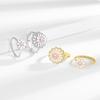Trendy Adjustable Rotating Daisy Ring for Women – Open Design with Drip Oil Flower