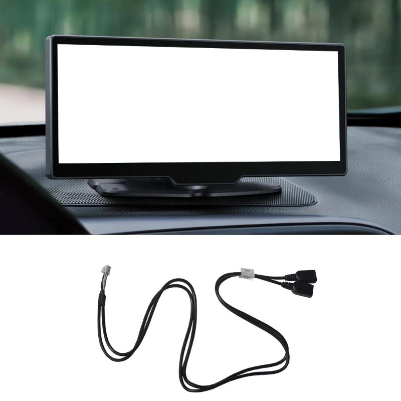 Multimedia Wiring Adapter Cable, 6 Pin Two USB Harness with USB-A Female Ports for Select Car Head Unit Port Access and Connection