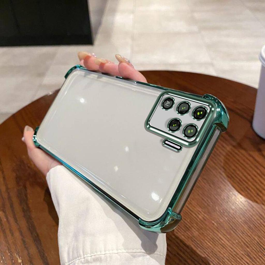Case for OPPO Reno5 Lite,A94 4G Electroplated Color Border Clear Phone Casing Cover