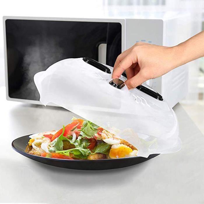 Couvercle de plaque micro-ondes - LESHP - 1 pièce - Blanc - Anti-éclaboussures - Magnétique