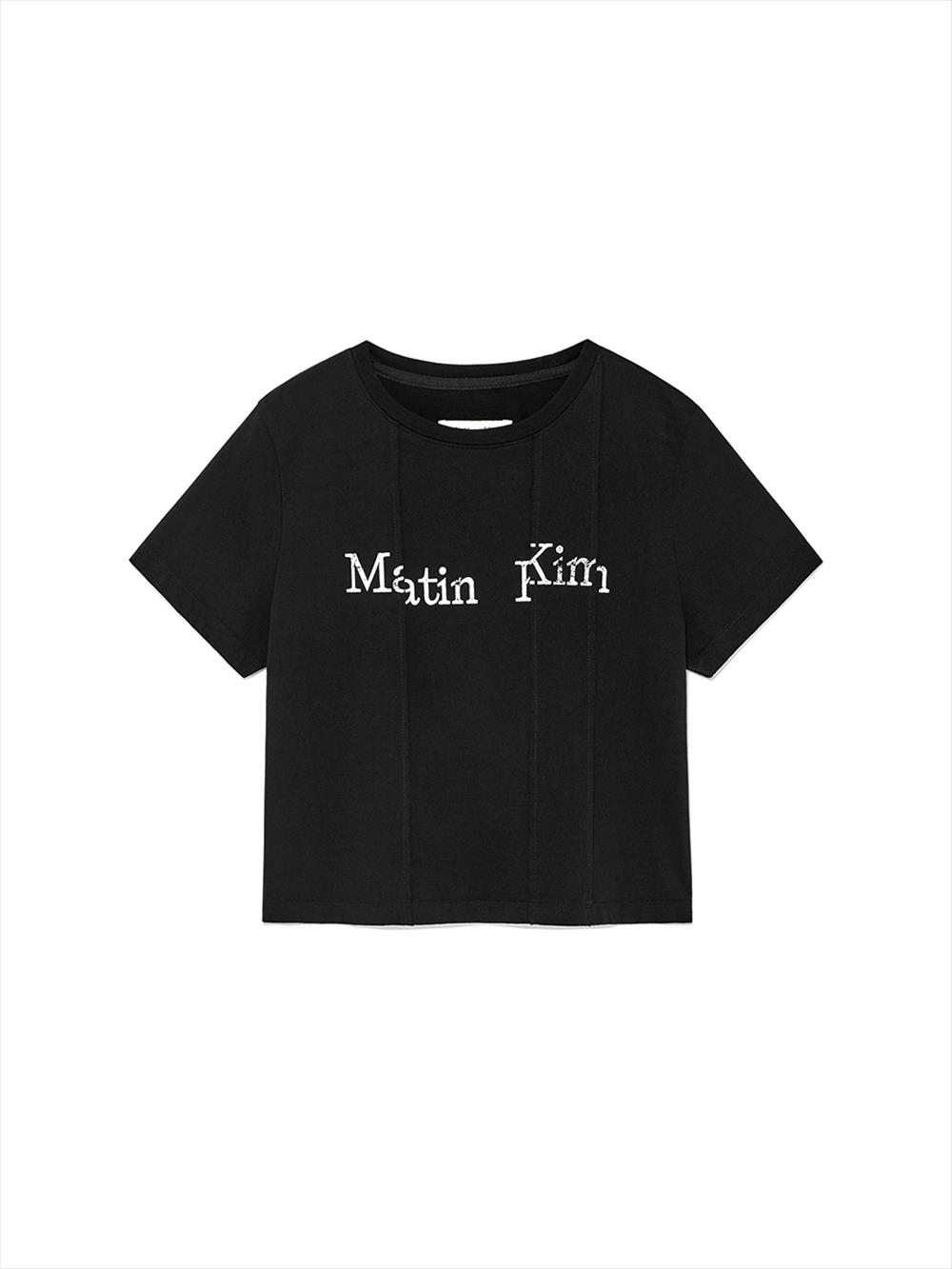 [Matinkim] Unbalance Logo Crop Top S