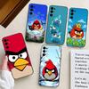 Capa de Celular A-Angry B-Birds-AB-ES Para Samsung S25,S24,S21,S22,S23,S30,Ultra,S20,Plus,Fe,Lite,Note,10,Capa Preta