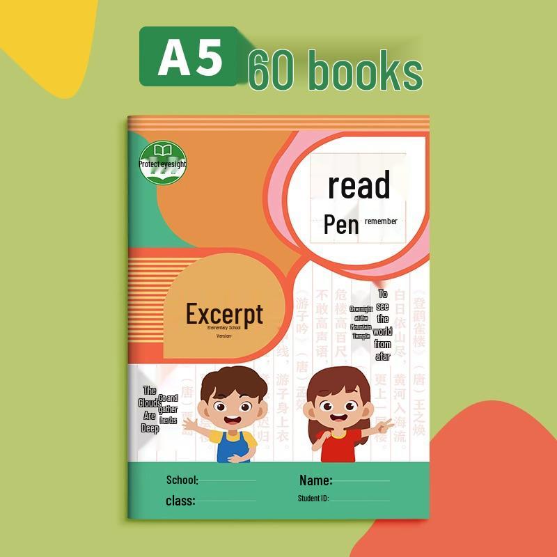 Základní čtenářský sešit pro dobrá slova, věty a odstavce - Úryvek z knihy a záznamový deník pro studenty