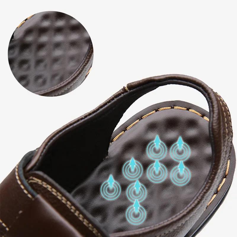 Whoholl Brand Patent Leather Men Shoes Summer New Large Size Men's Sandals Men Sandals Fashion Sandals Slippers Big Size 38-44