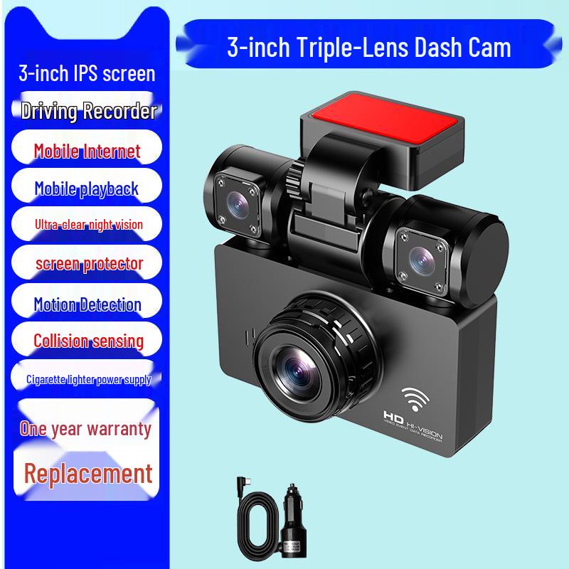 2025 Wireless 360° Dash Cam with Sentinel Mode & 24-Hour Parking Monitoring