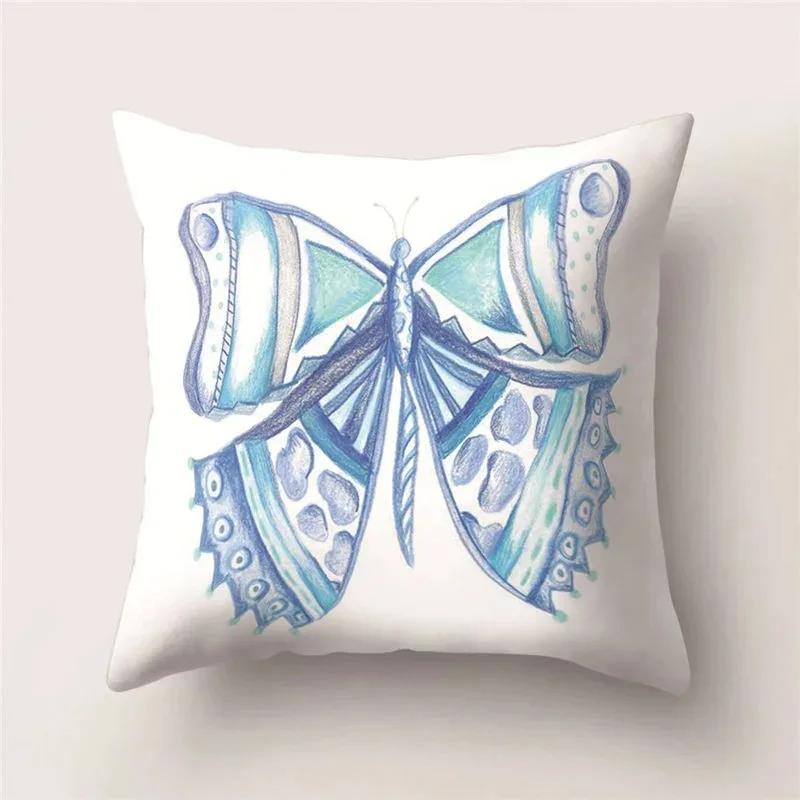 Beautiful Romantic Butterfly Series Decorative Home Pillowcases Living Room Sofa Cushion Covers Free Butterfly Pillowcases
