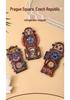 Prague Astronomical Clock 3D Wooden Magnet with Rotating Gears - Czech Travel Souvenir