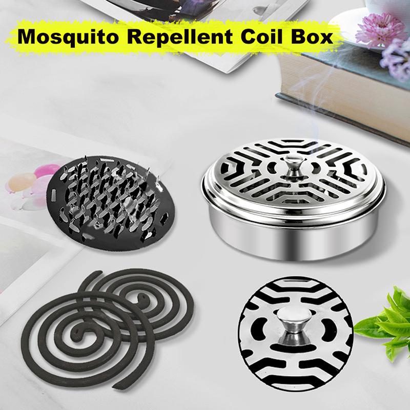 Suporte Portátil para Espiral de Mosquito Hotel Suporte Repelente de Insetos com Tampa Verão Anti-mosquito Casa Acampamento Suprimento Externo