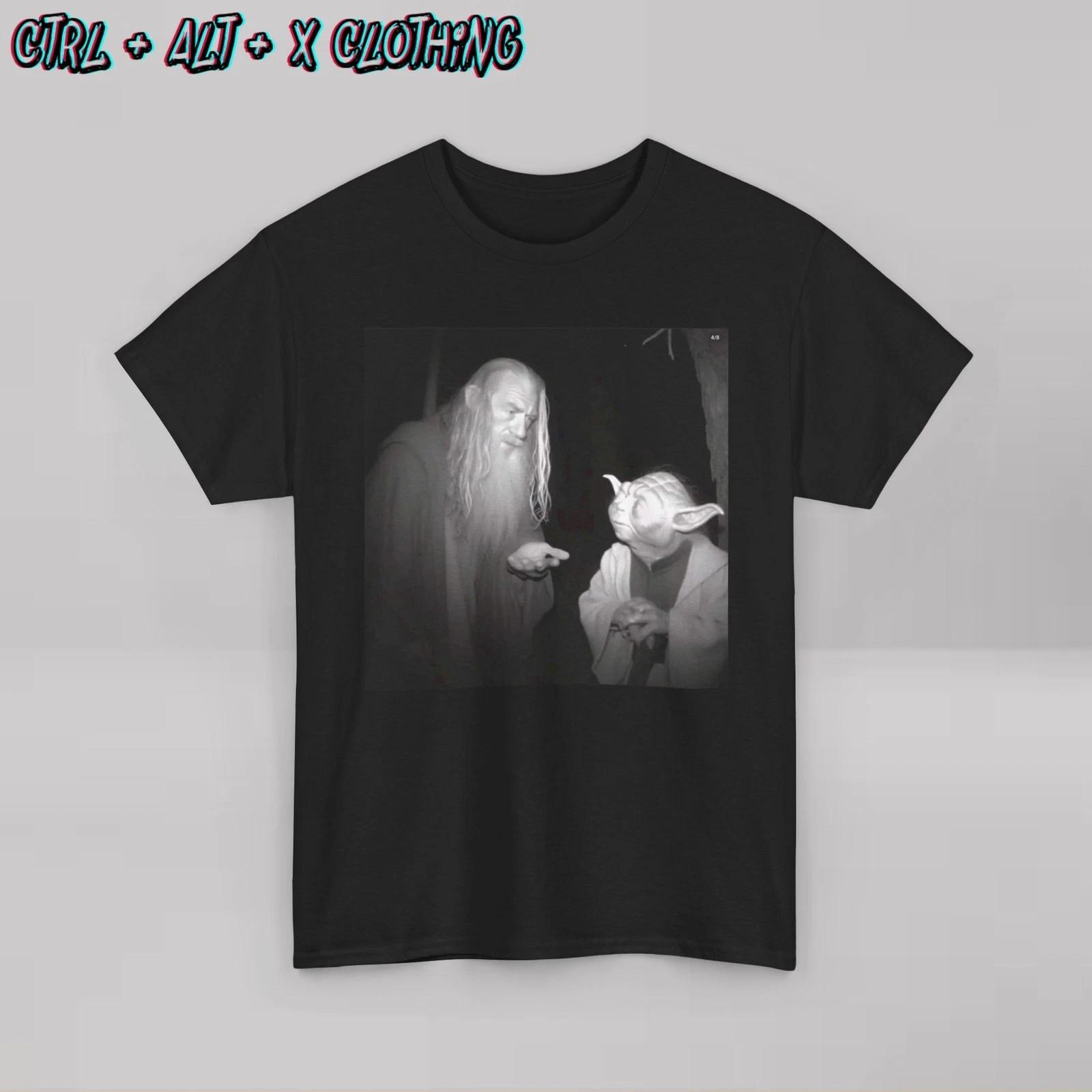 LOTR Gandalf and Yoda Star Wars shirt funny novelty M