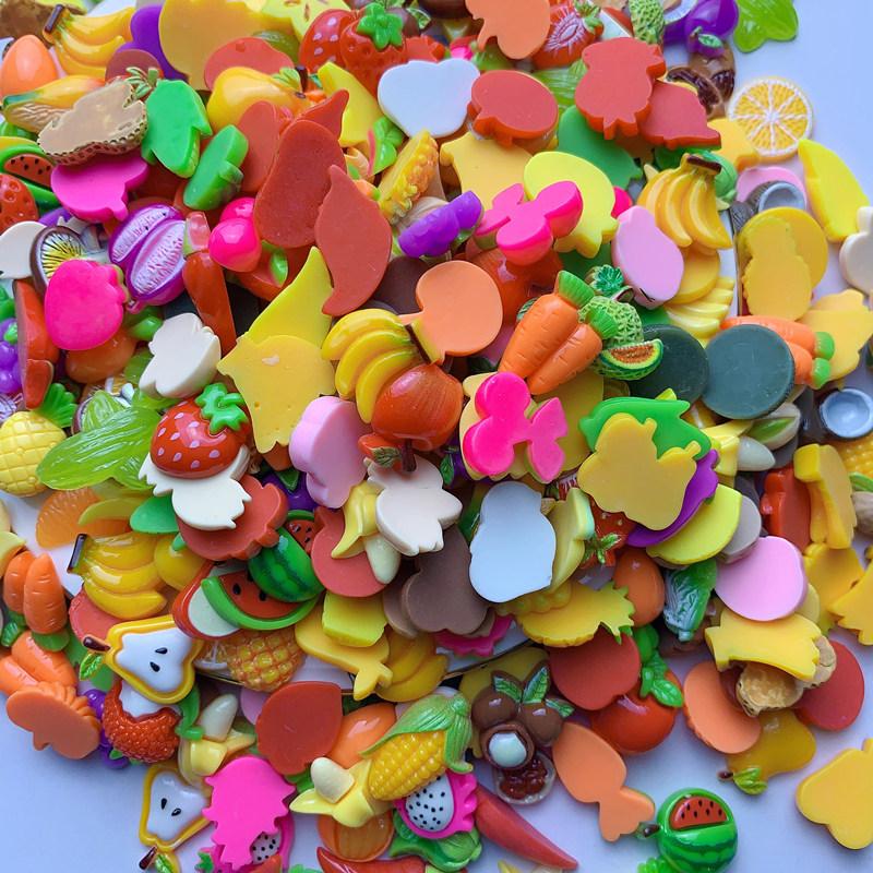 20 Teile/beutel Gemischten Stil Nette Obst Gemüse Harz Nail art Telefon Fall Haarnadel Kühlschrank Handgemachte DIY Charms Zubehör Dekoration