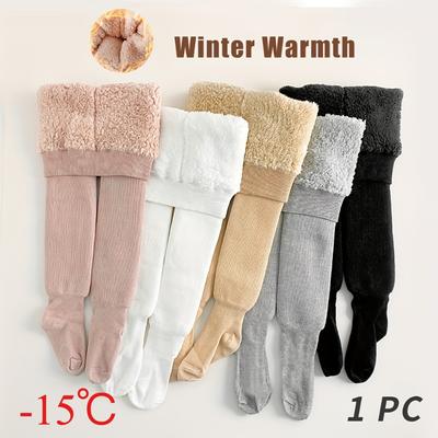 Bequeme und warme gepolsterte Strumpfhose für Mädchen – dicke, elastische Winterstrümpfe für Outdoor-Aktivitäten