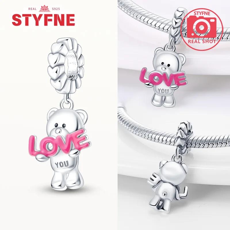 Copperpink Heart Series Cute Animals Bear Rabbit Charms Love Beads Fit Original Bracelet For Women Fine Jewelry Diy Gifts